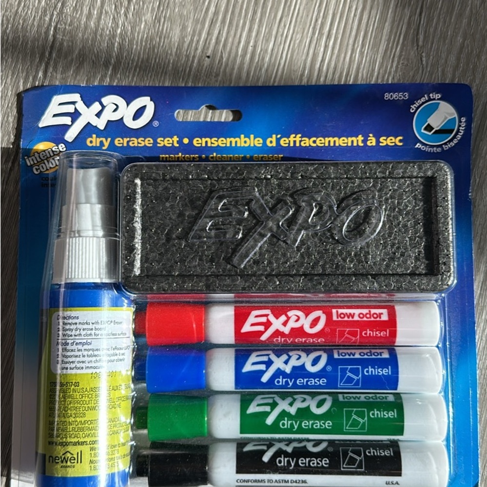 Expo Dry Erase Marker Set with Eraser - Red, Blue, Green, Black